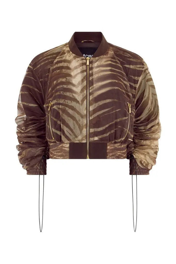 Roberto Cavalli Natural Barb Print Jacket