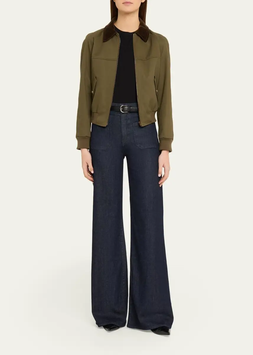 Nili Lotan Victor Contrast Collar Bomber Jacket | Thumbnail 2 Nili Lotan Victor Contrast Collar Bomber Jacket | Thumbnail 2