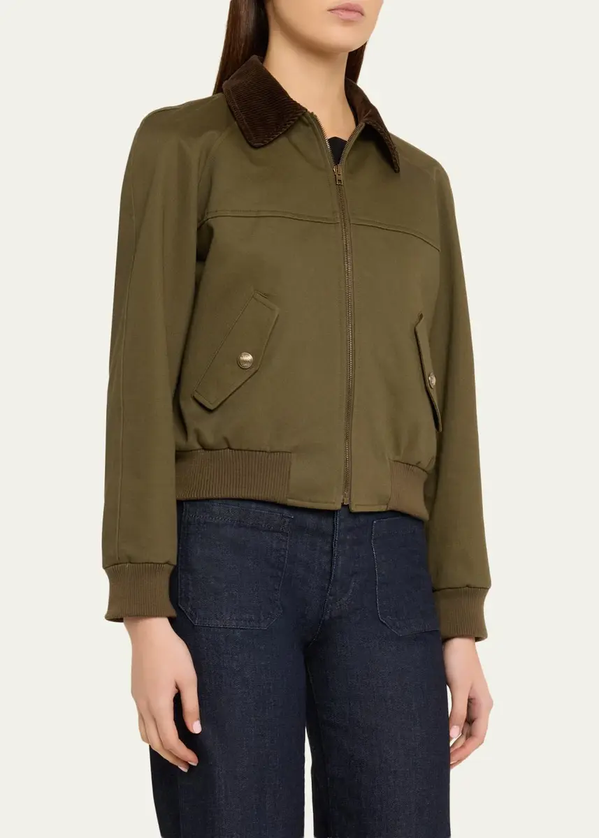 Nili Lotan Victor Contrast Collar Bomber Jacket | Thumbnail 4 Nili Lotan Victor Contrast Collar Bomber Jacket | Thumbnail 4