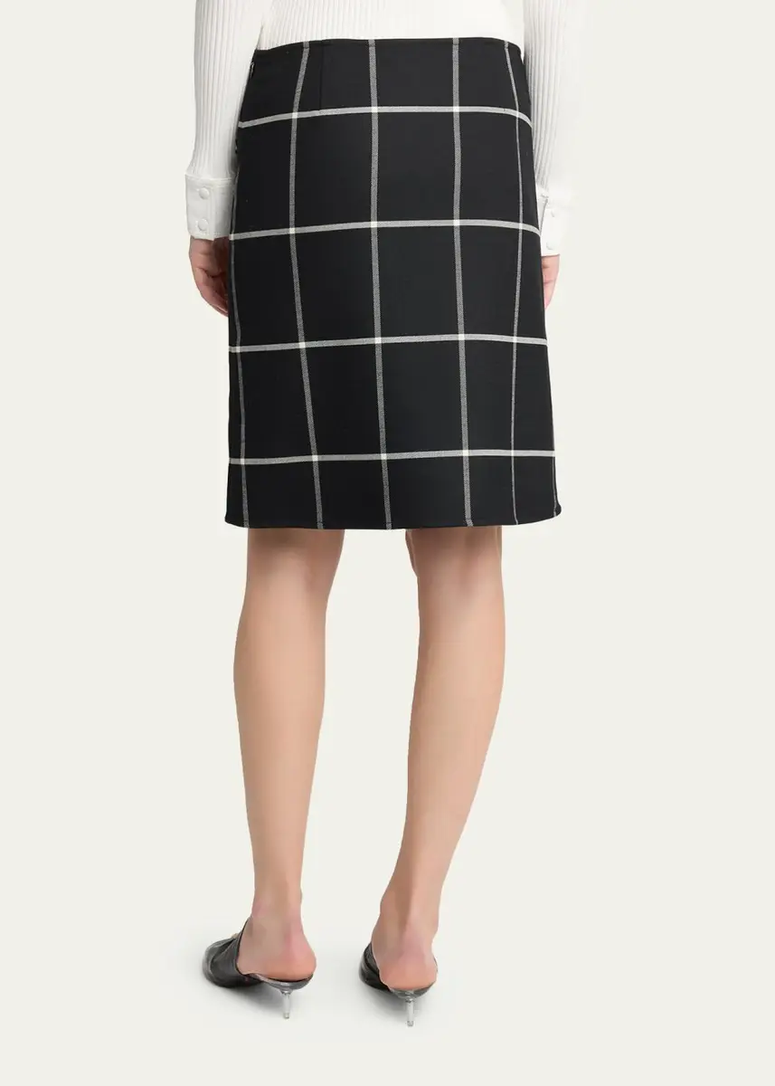 Courrèges Checked Knee-Length Skirt | Thumbnail 3 Courrèges Checked Knee-Length Skirt | Thumbnail 3