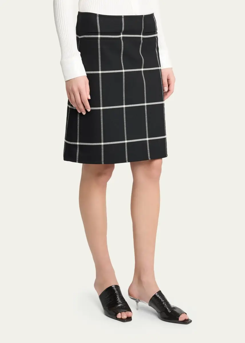 Courrèges Checked Knee-Length Skirt | Thumbnail 4 Courrèges Checked Knee-Length Skirt | Thumbnail 4