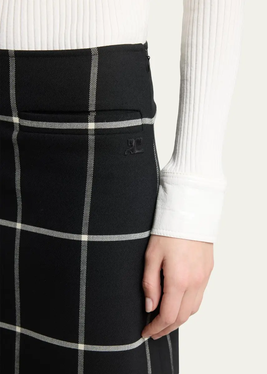 Courrèges Checked Knee-Length Skirt | Thumbnail 5 Courrèges Checked Knee-Length Skirt | Thumbnail 5