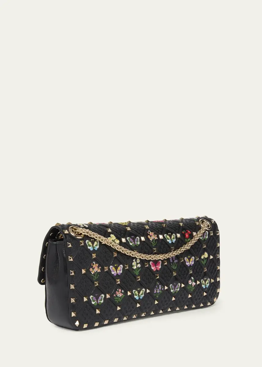 Valentino Garavani Embroidered Quilted Leather Shoulder Bag | Thumbnail 3 Valentino Garavani Embroidered Quilted Leather Shoulder Bag | Thumbnail 3
