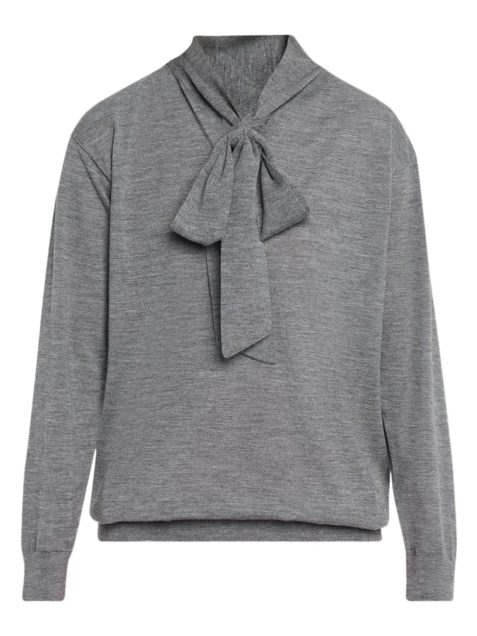Valentino Garavani Neck-Scarf Wool Knit Sweater