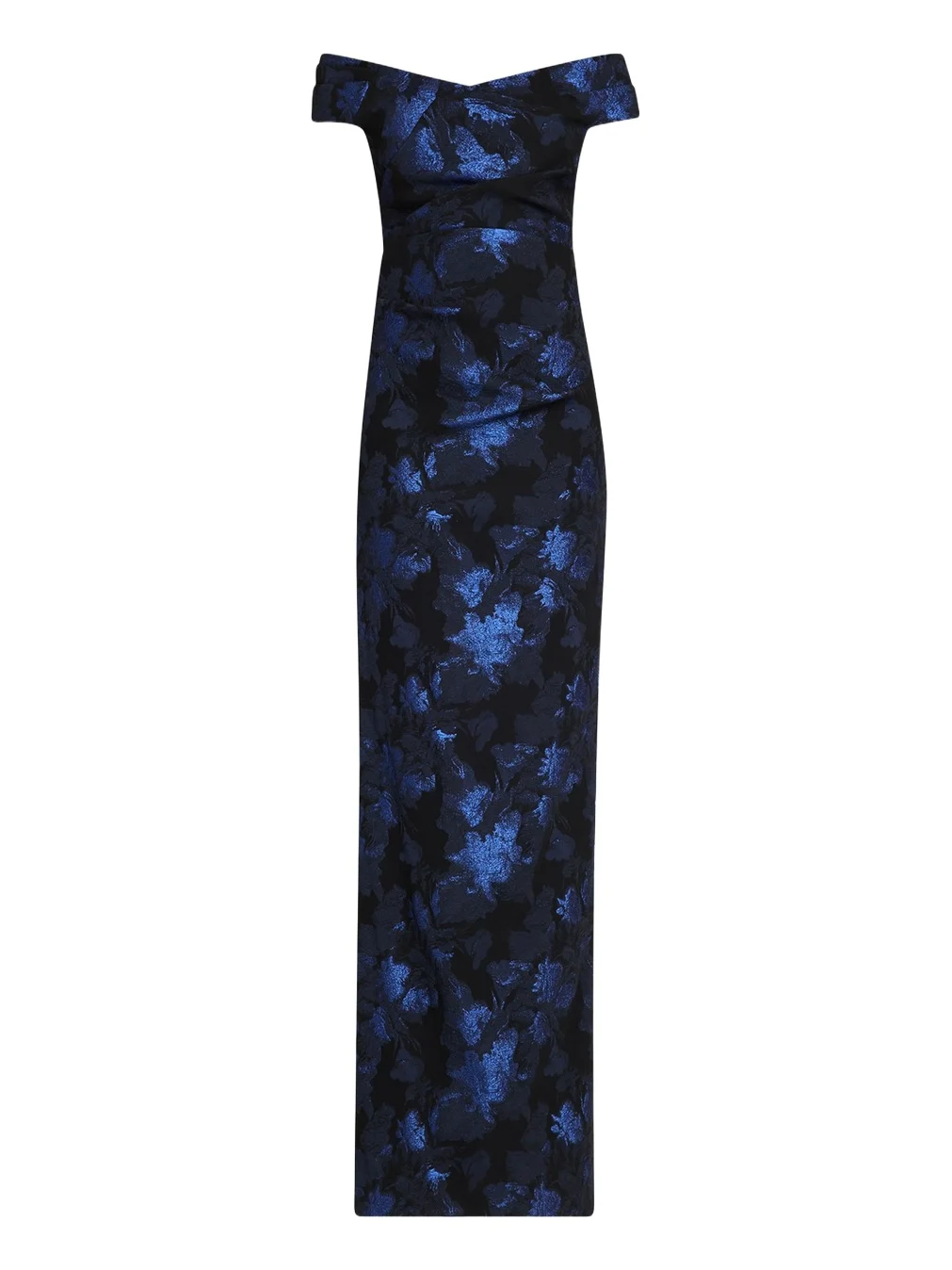 Off-Shoulder Metallic Jacquard Column Gown Off-Shoulder Metallic Jacquard Column Gown