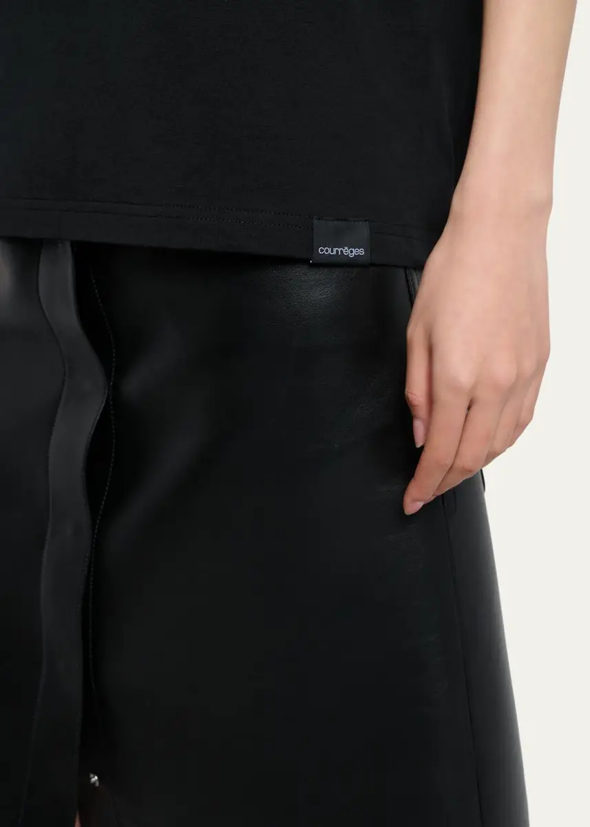 Courrèges Cotton Ribbed Stand-Collar T-Shirt | Thumbnail 5 Courrèges Cotton Ribbed Stand-Collar T-Shirt | Thumbnail 5