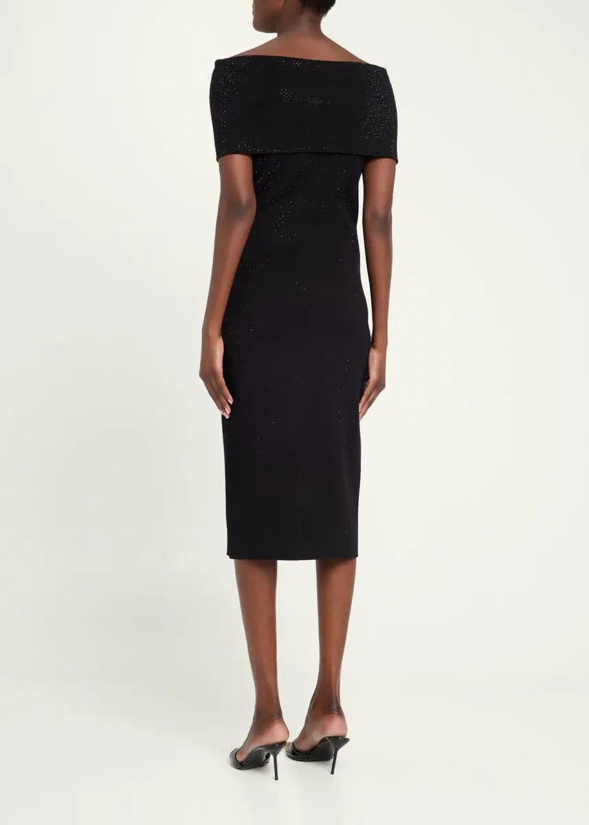 Rickie Freeman for Teri Jon Off-Shoulder Rhinestone Bodycon Midi Dress | Thumbnail 3 Rickie Freeman for Teri Jon Off-Shoulder Rhinestone Bodycon Midi Dress | Thumbnail 3