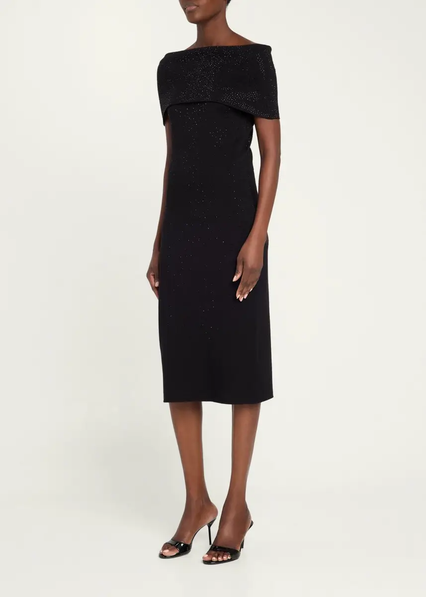 Rickie Freeman for Teri Jon Off-Shoulder Rhinestone Bodycon Midi Dress | Thumbnail 4 Rickie Freeman for Teri Jon Off-Shoulder Rhinestone Bodycon Midi Dress | Thumbnail 4