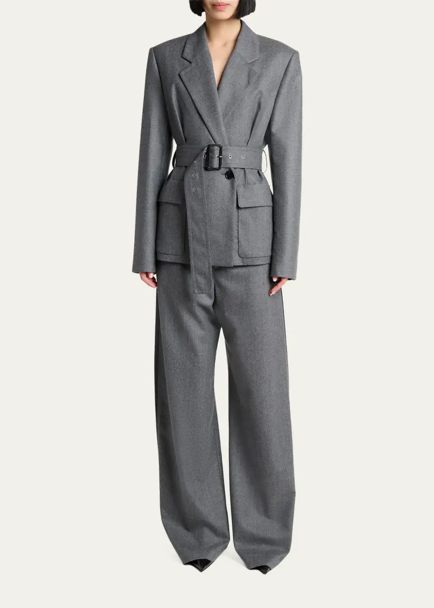 Lanvin Belted Wool Flannel Jacket | Thumbnail 2 Lanvin Belted Wool Flannel Jacket | Thumbnail 2