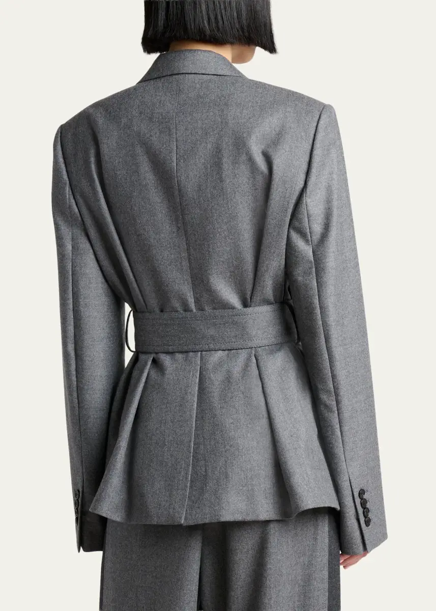 Lanvin Belted Wool Flannel Jacket | Thumbnail 3 Lanvin Belted Wool Flannel Jacket | Thumbnail 3