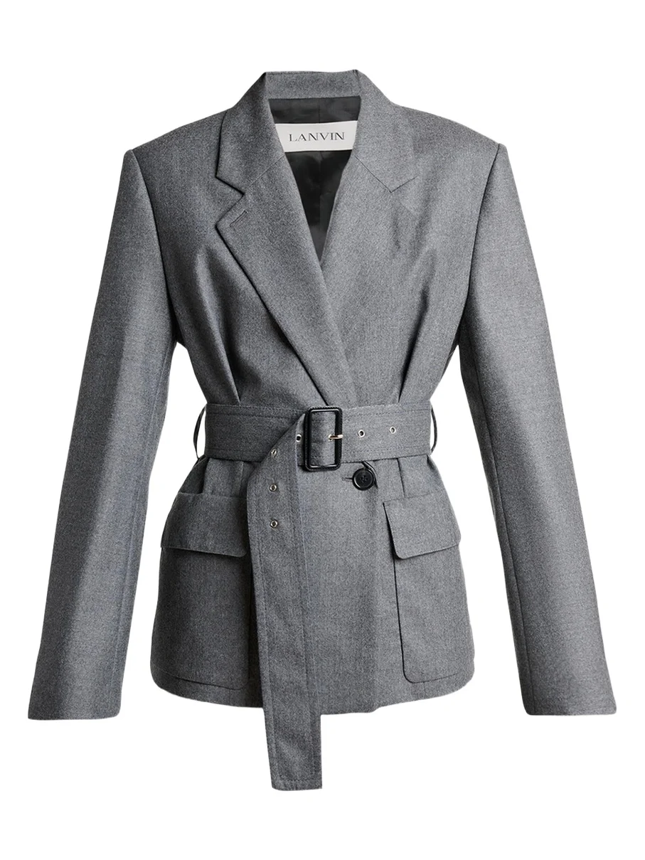 Lanvin Belted Wool Flannel Jacket