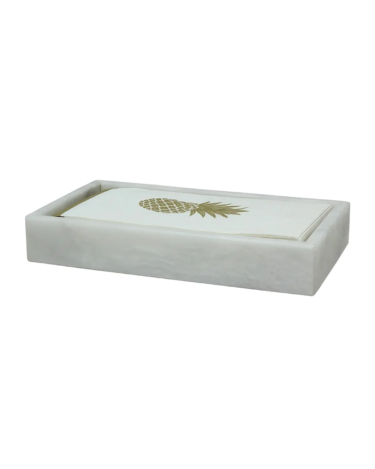 Marble Crafter Eris Collection Pearl White Marble Guest Towel Tray