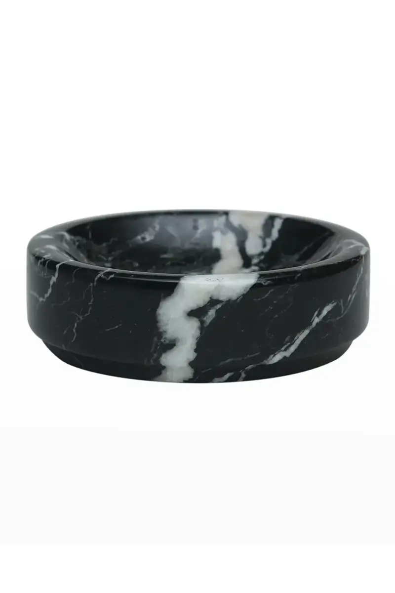 Marble Crafter Eris Collection Black Zebra Marble Soap Dish | Thumbnail 2