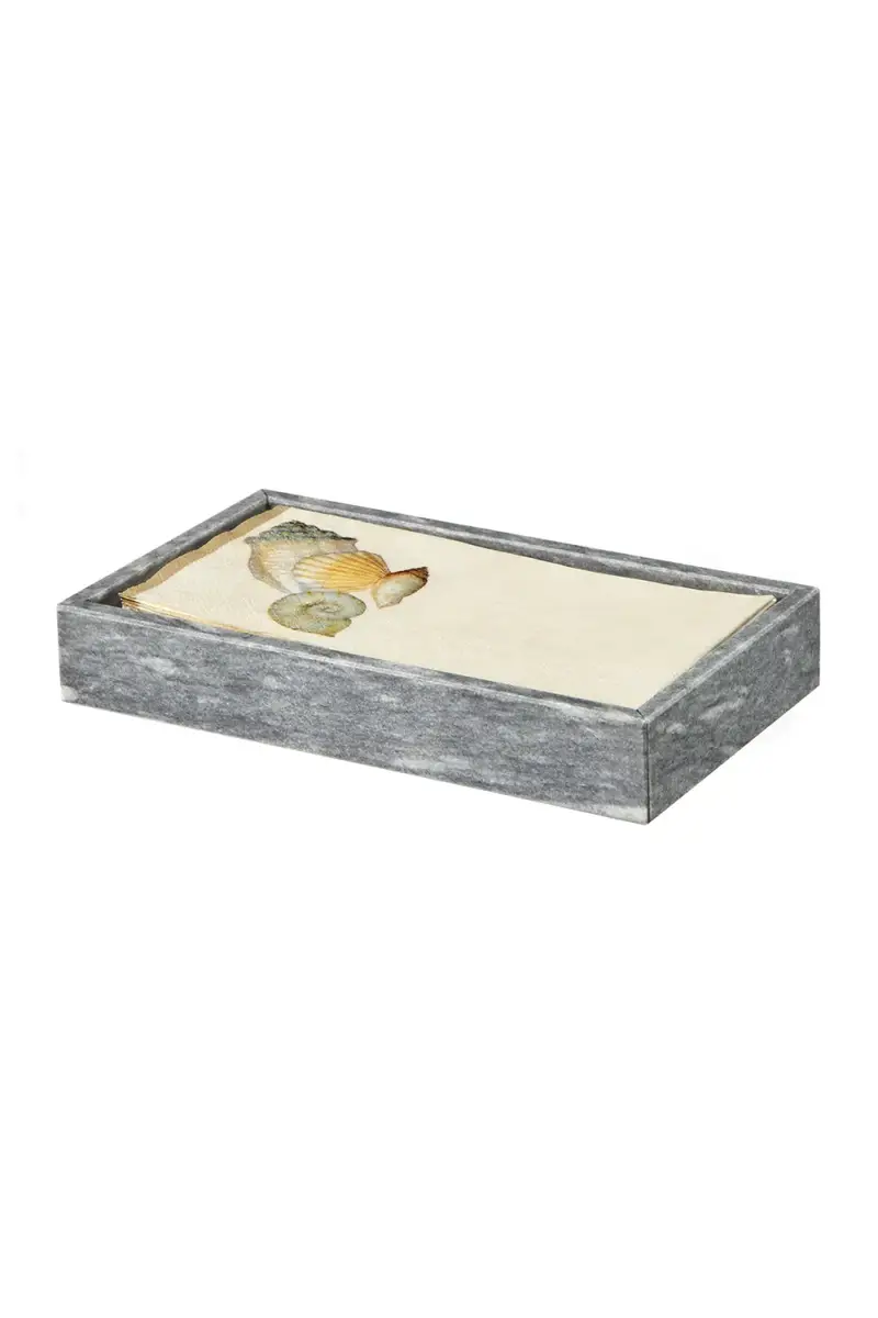 Marble Crafter Eris Collection Cloud Gray Marble Guest Towel Tray | Thumbnail 2 Marble Crafter Eris Collection Cloud Gray Marble Guest Towel Tray | Thumbnail 2