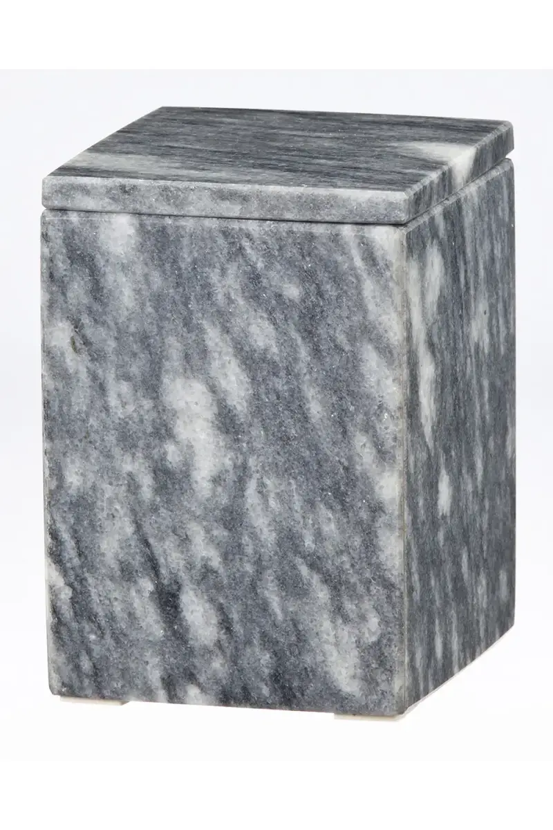 Marble Crafter Myrtus Collection Square Cloud Gray Marble Canister | Thumbnail 2