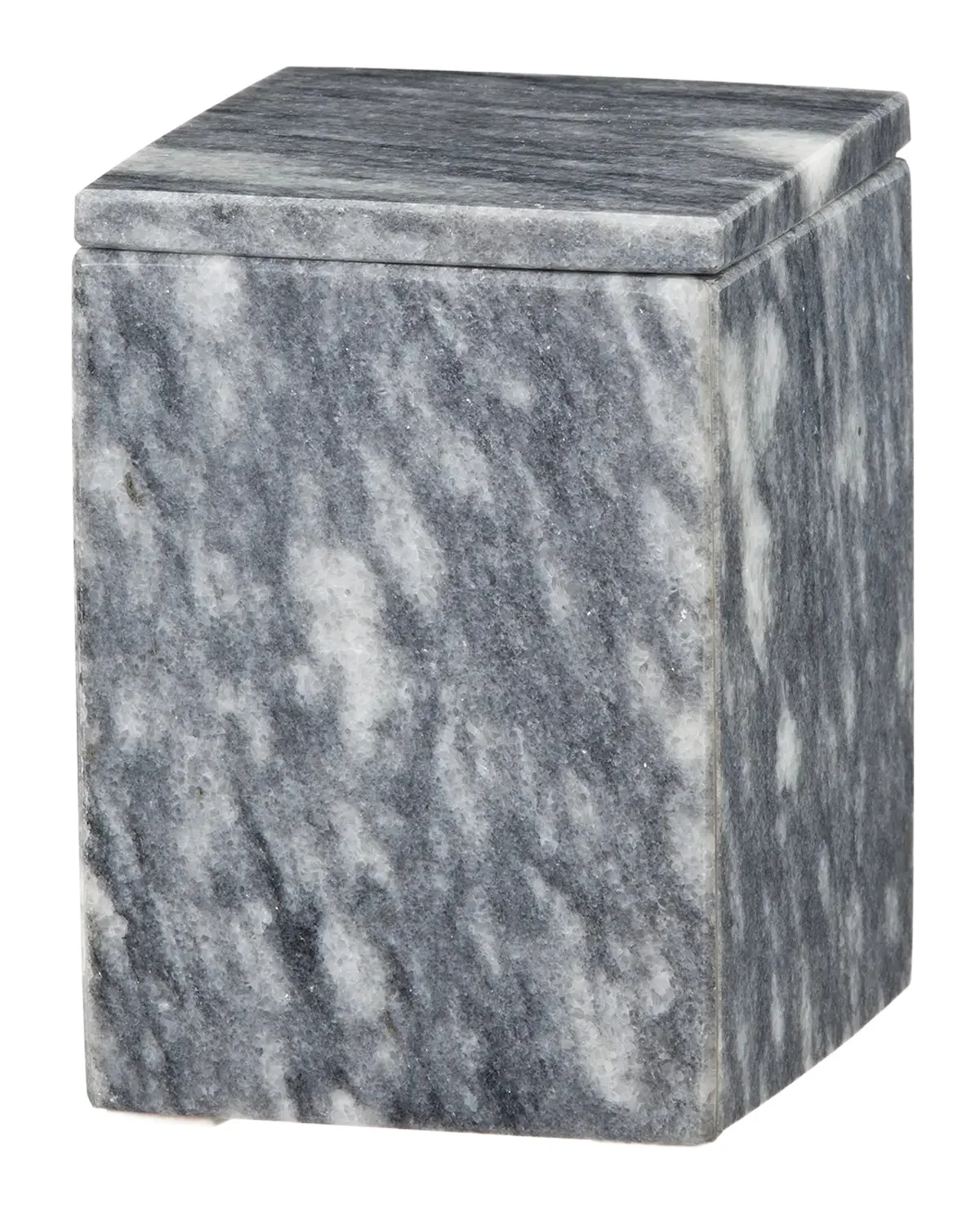 Marble Crafter Myrtus Collection Square Cloud Gray Marble Canister