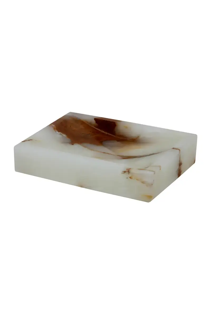 Marble Crafter Myrtus Collection Square Light Green Onyx Soap Dish | Thumbnail 2