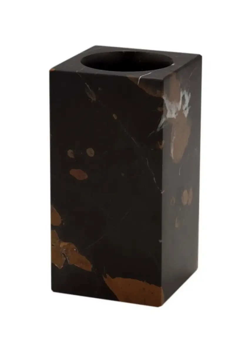 Marble Crafter Myrtus Collection Square Black & Gold Marble Tumbler | Thumbnail 2