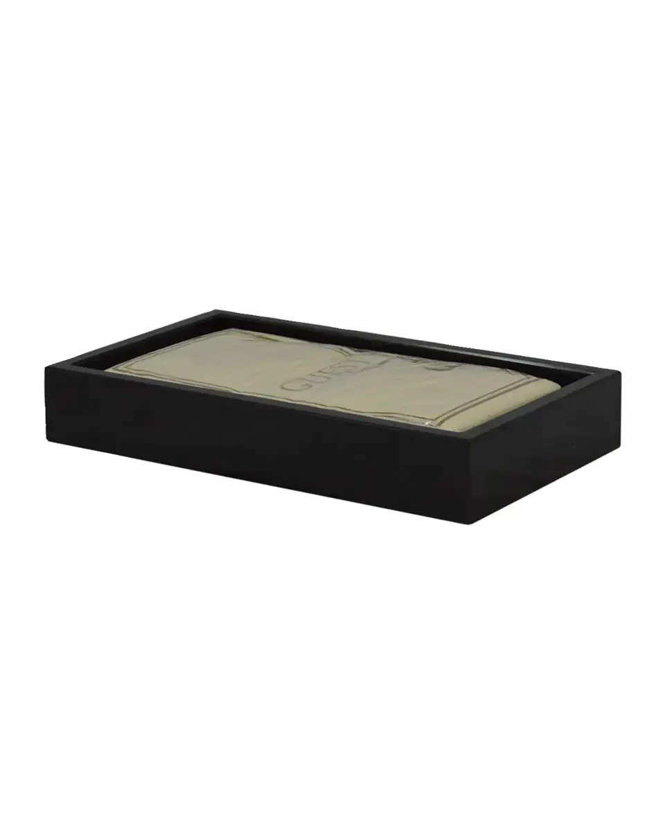 Marble Crafter Eris Collection Jet Black Marble Guest Towel Tray | Thumbnail 2