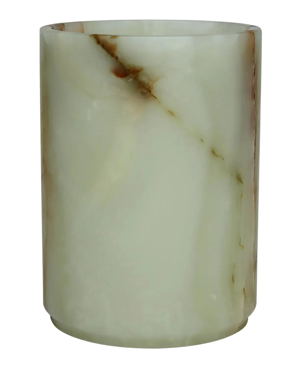 Marble Crafter Eris Collection Light Green Onyx Round Wastebasket w/ Liner