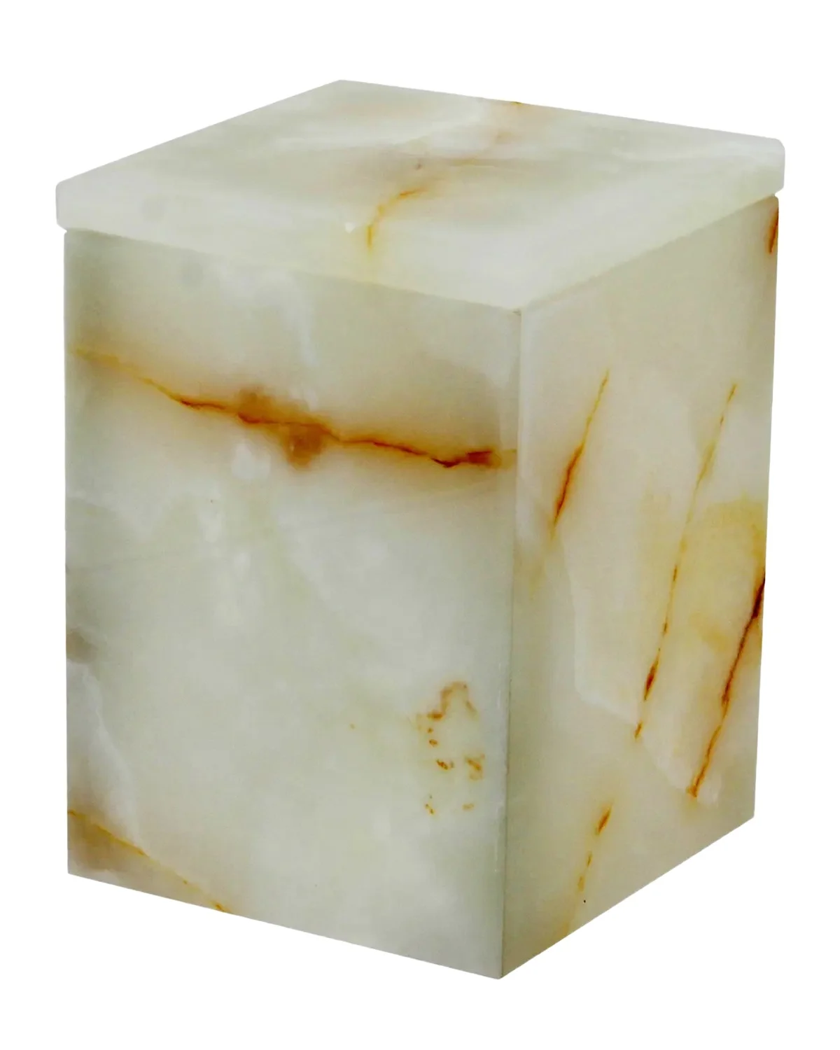 Marble Crafter Myrtus Collection Light Green Onyx Square Canister
