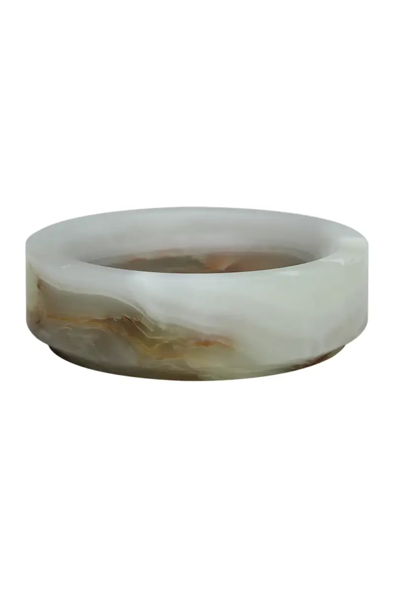 Marble Crafter Eris Collection Light Green Onyx Round Soap Dish | Thumbnail 2