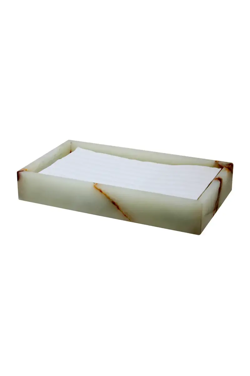 Marble Crafter Myrtus Collection Light Green Onyx Guest Towel Tray | Thumbnail 2