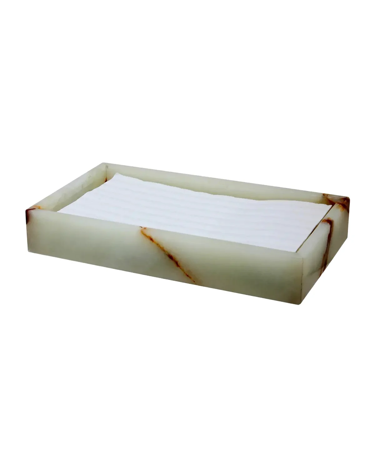 Marble Crafter Myrtus Collection Light Green Onyx Guest Towel Tray