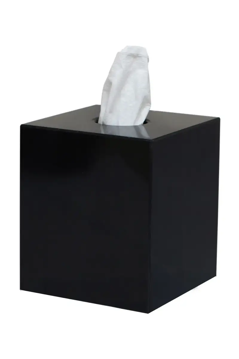 Marble Crafter Myrtus Collection Jet Black Marble Tissue Box Holder | Thumbnail 2
