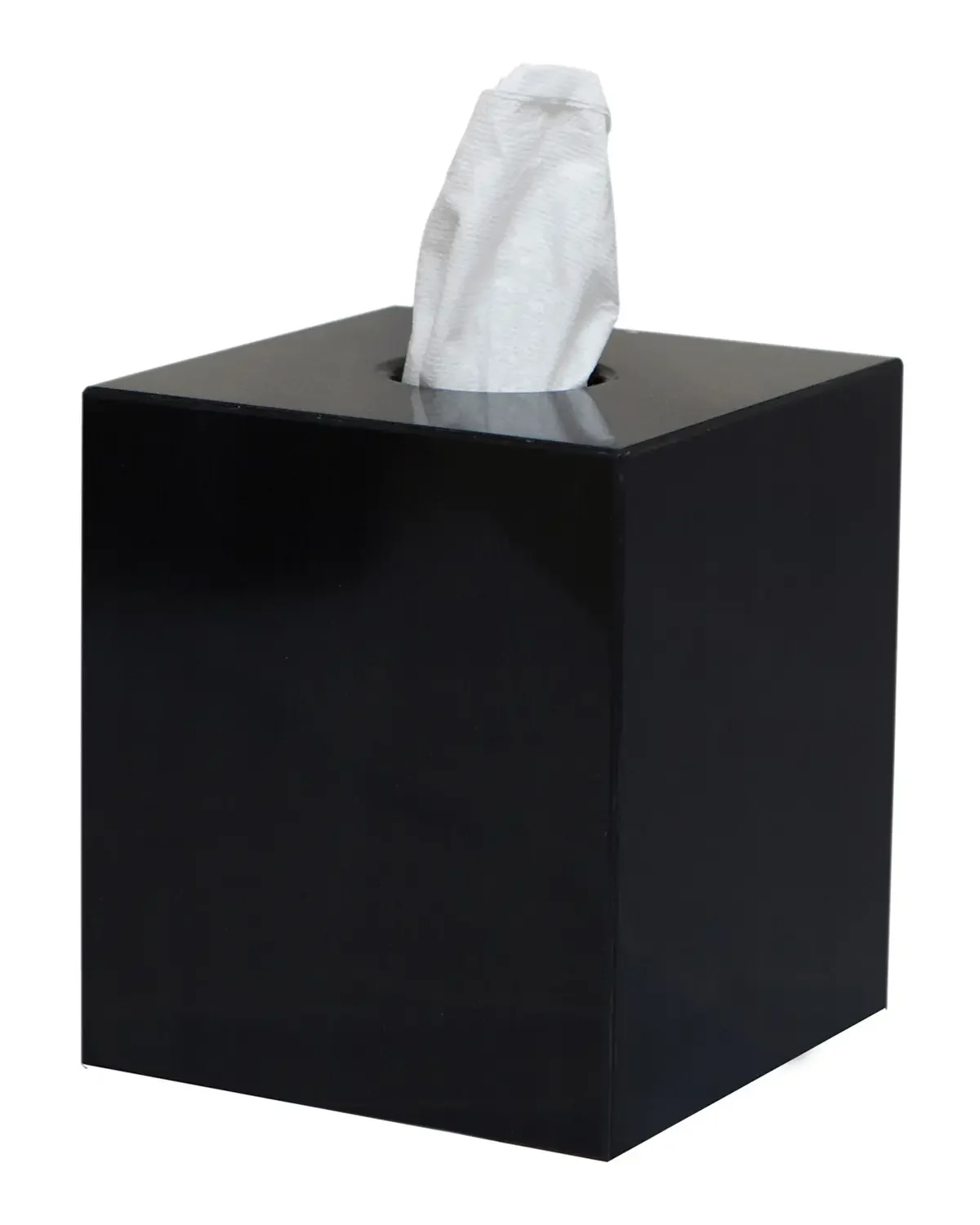 Marble Crafter Myrtus Collection Jet Black Marble Tissue Box Holder