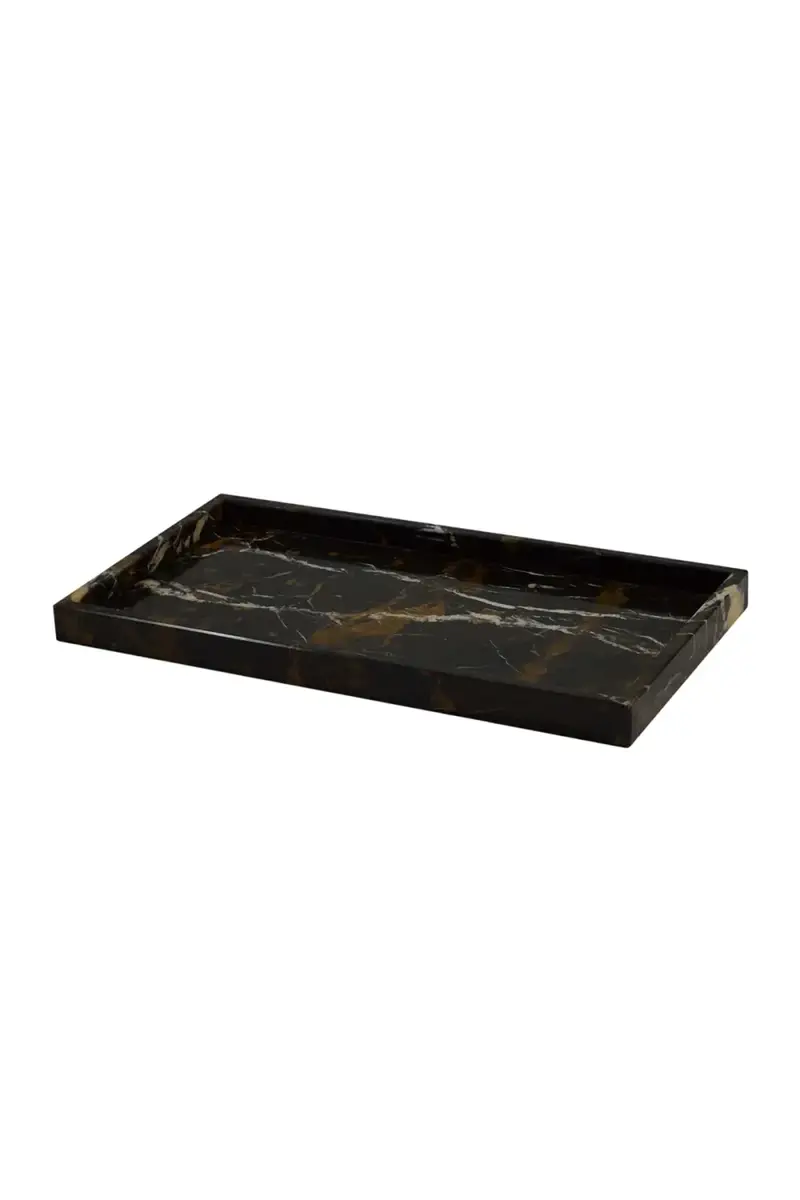 Marble Crafter Myrtus Collection Black & Gold Marble Large Vanity Tray | Thumbnail 2 Marble Crafter Myrtus Collection Black & Gold Marble Large Vanity Tray | Thumbnail 2