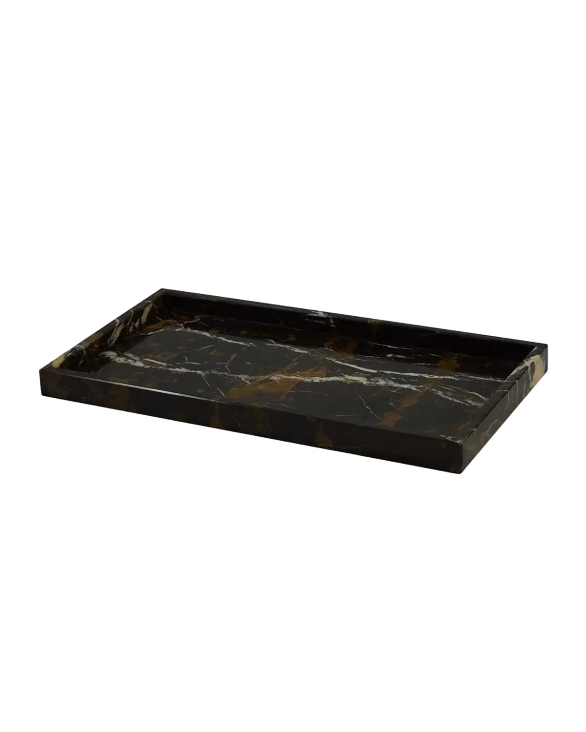 Marble Crafter Myrtus Collection Black & Gold Marble Large Vanity Tray