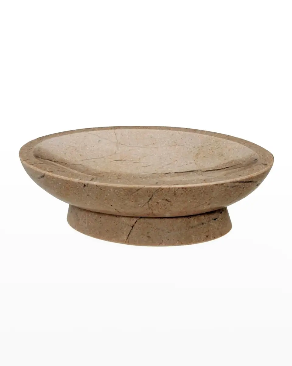 Marble Crafter Myrtus Verona Beige Marble Oval Soap Dish | Thumbnail 2