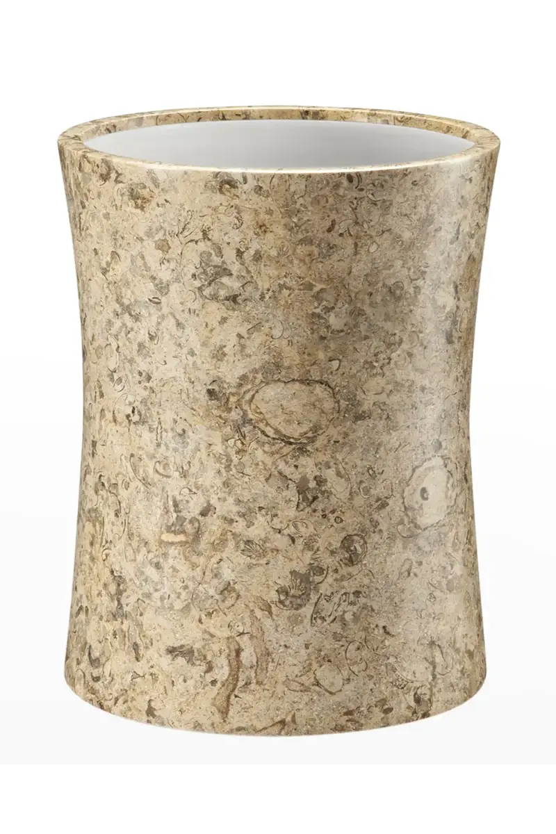 Marble Crafter Fossil Stone Waste Bin with Liner | Thumbnail 3 Marble Crafter Fossil Stone Waste Bin with Liner | Thumbnail 3