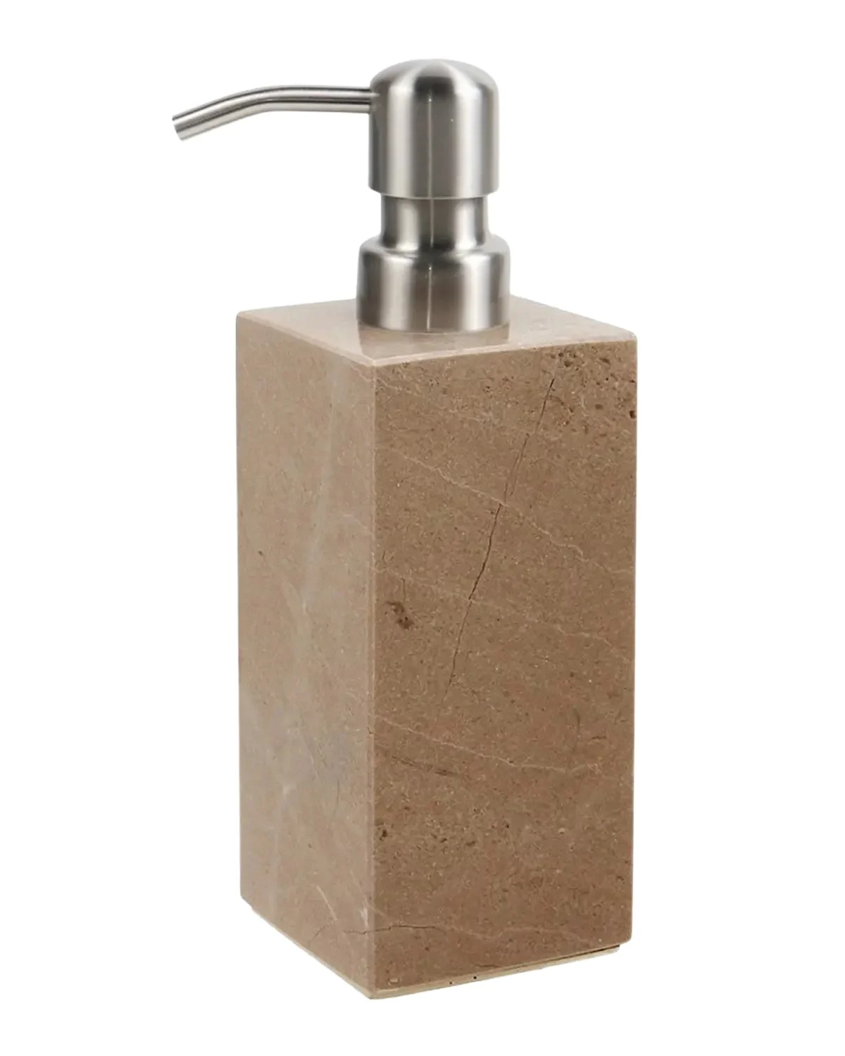 Marble Crafter Myrtus Polished Verona Beige Marble Square Soap Dispenser