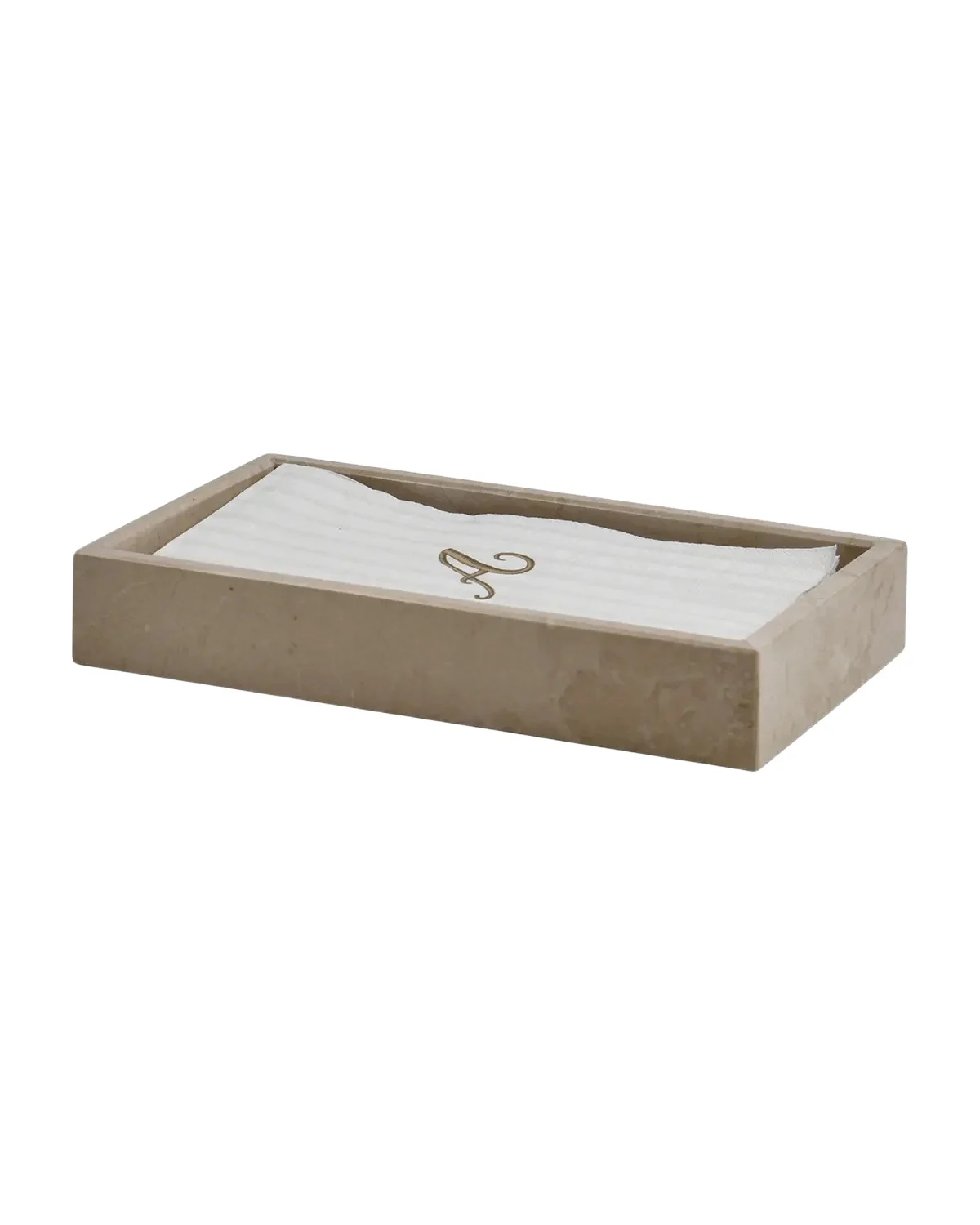 Marble Crafter Myrtus Polished Verona Beige Marble Guest Towel Tray