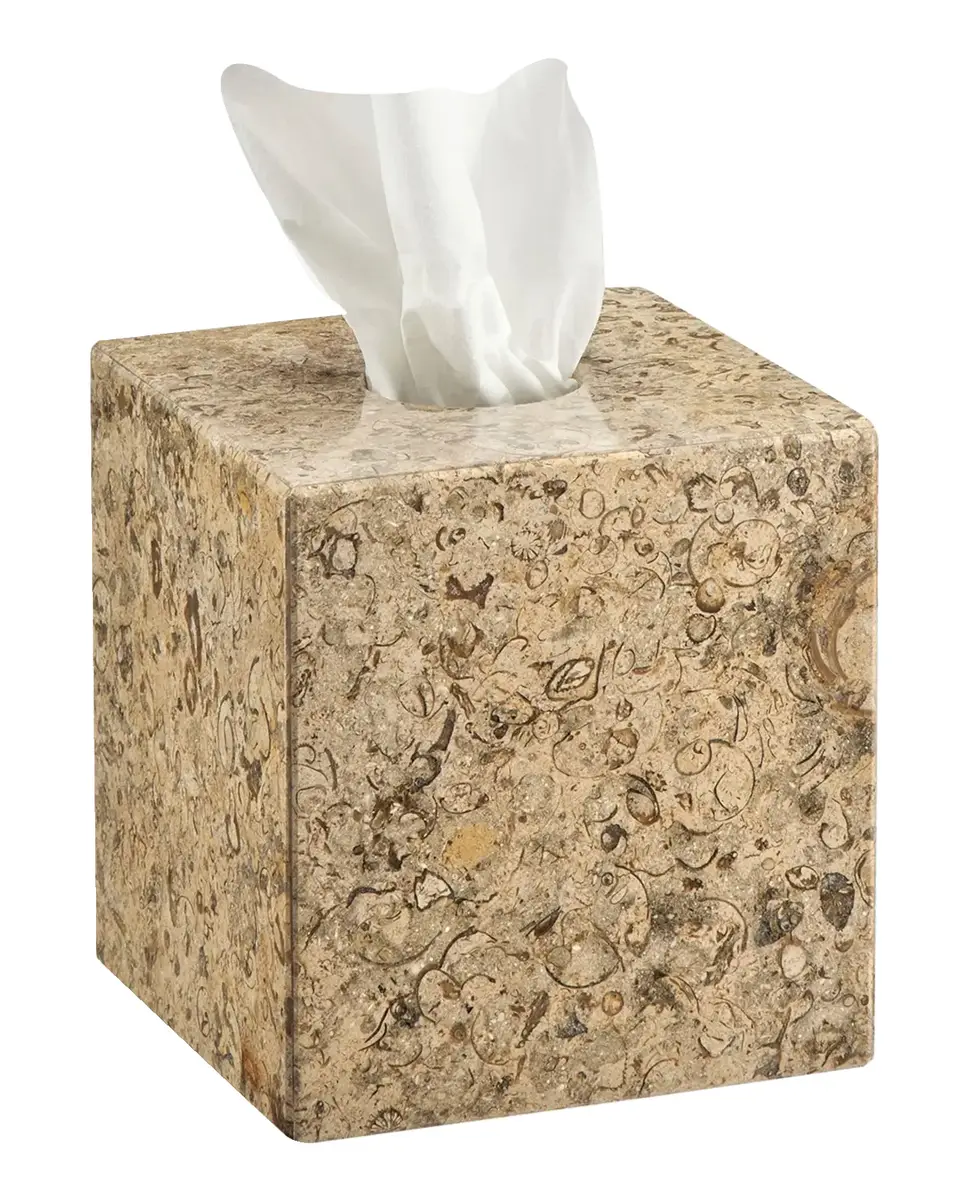 Marble Crafter Fossil Stone Polished Tissue Box Holder | Thumbnail 2 Marble Crafter Fossil Stone Polished Tissue Box Holder | Thumbnail 2