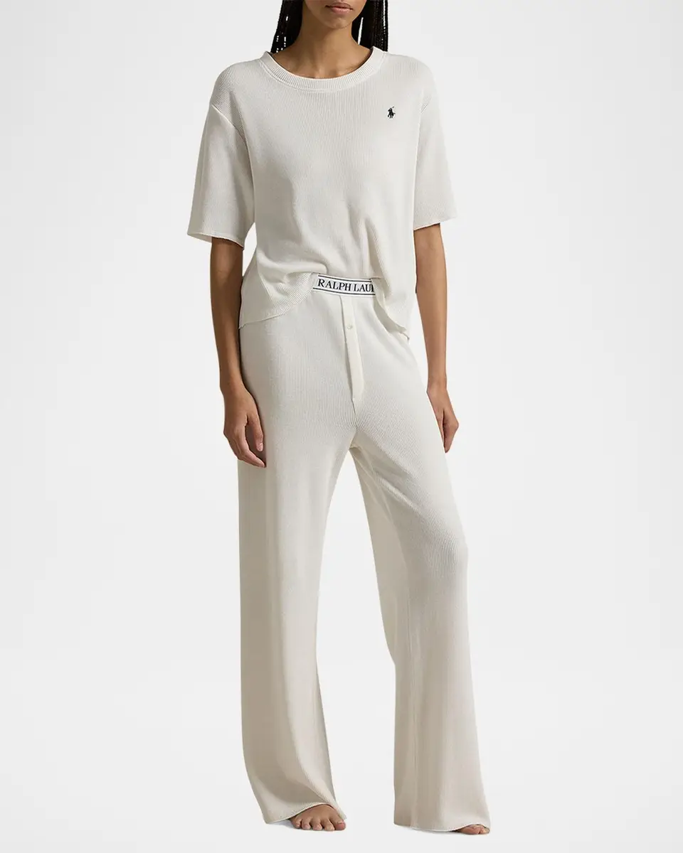 Polo Ralph Lauren Short-Sleeve Top Straight-Leg Pant Set | Thumbnail 2