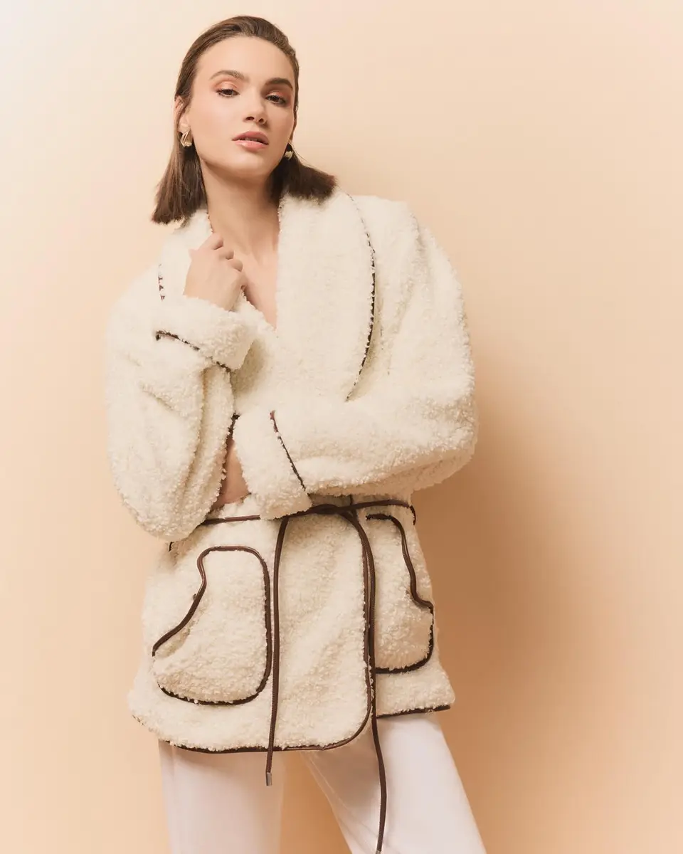 Simkhai Kimia Faux Fur Tie Waist Jacket | Thumbnail 5 Simkhai Kimia Faux Fur Tie Waist Jacket | Thumbnail 5
