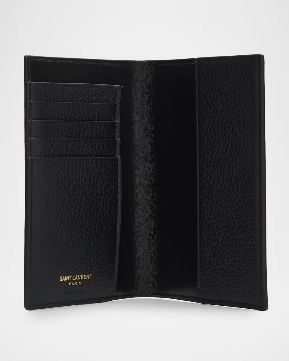 Saint Laurent Men's Tiny Cassandre YSL Passport Case in Grained Leather | Thumbnail 3 Saint Laurent Men's Tiny Cassandre YSL Passport Case in Grained Leather | Thumbnail 3
