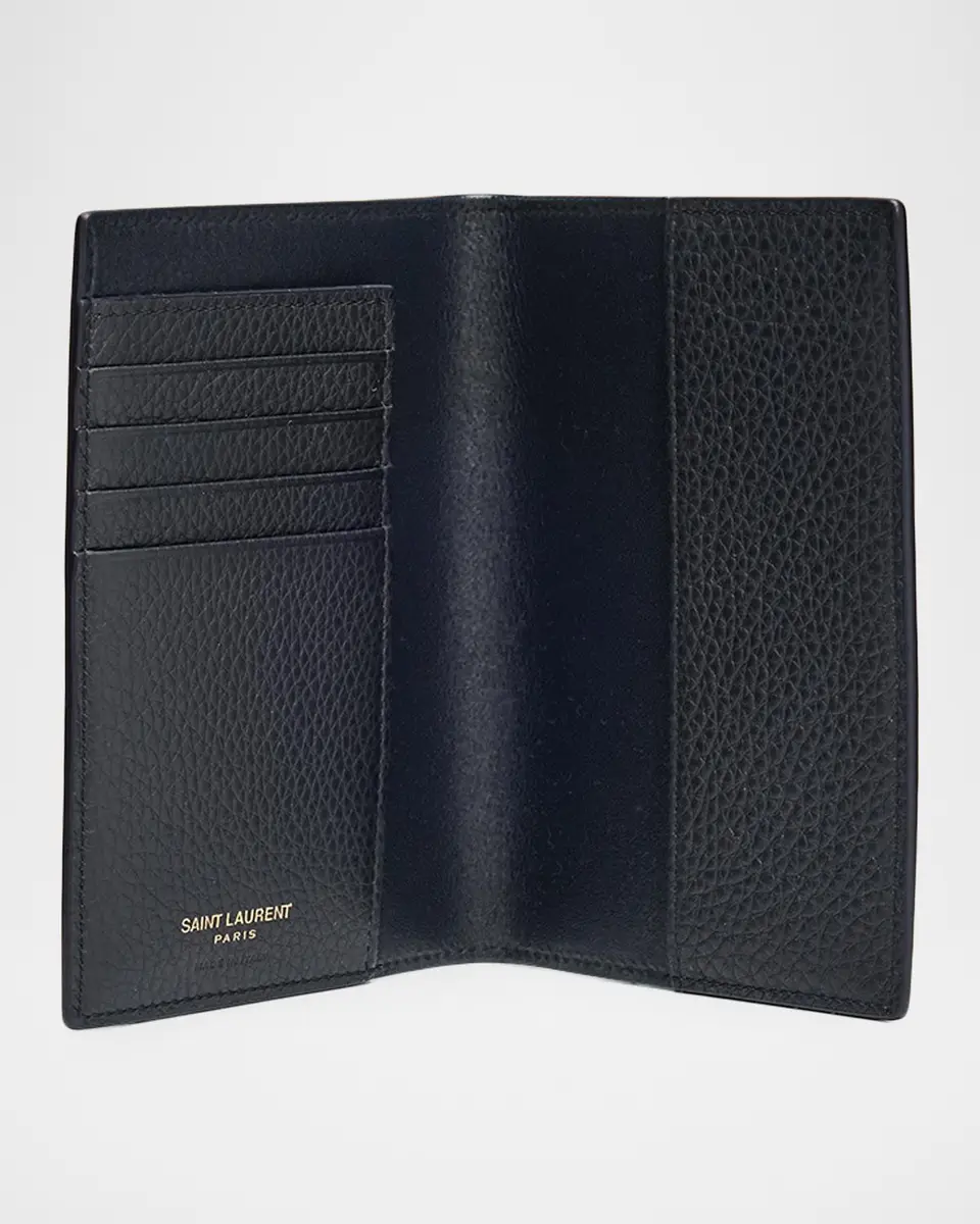 Saint Laurent Men's Tiny Cassandre YSL Passport Case in Grained Leather | Thumbnail 4 Saint Laurent Men's Tiny Cassandre YSL Passport Case in Grained Leather | Thumbnail 4