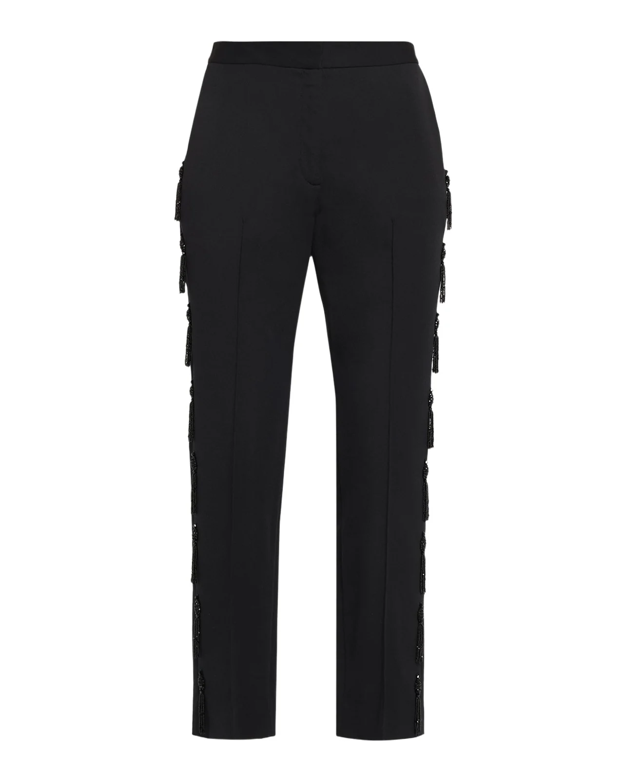 Tassel Embroidered Straight-Leg Ankle Trousers Tassel Embroidered Straight-Leg Ankle Trousers
