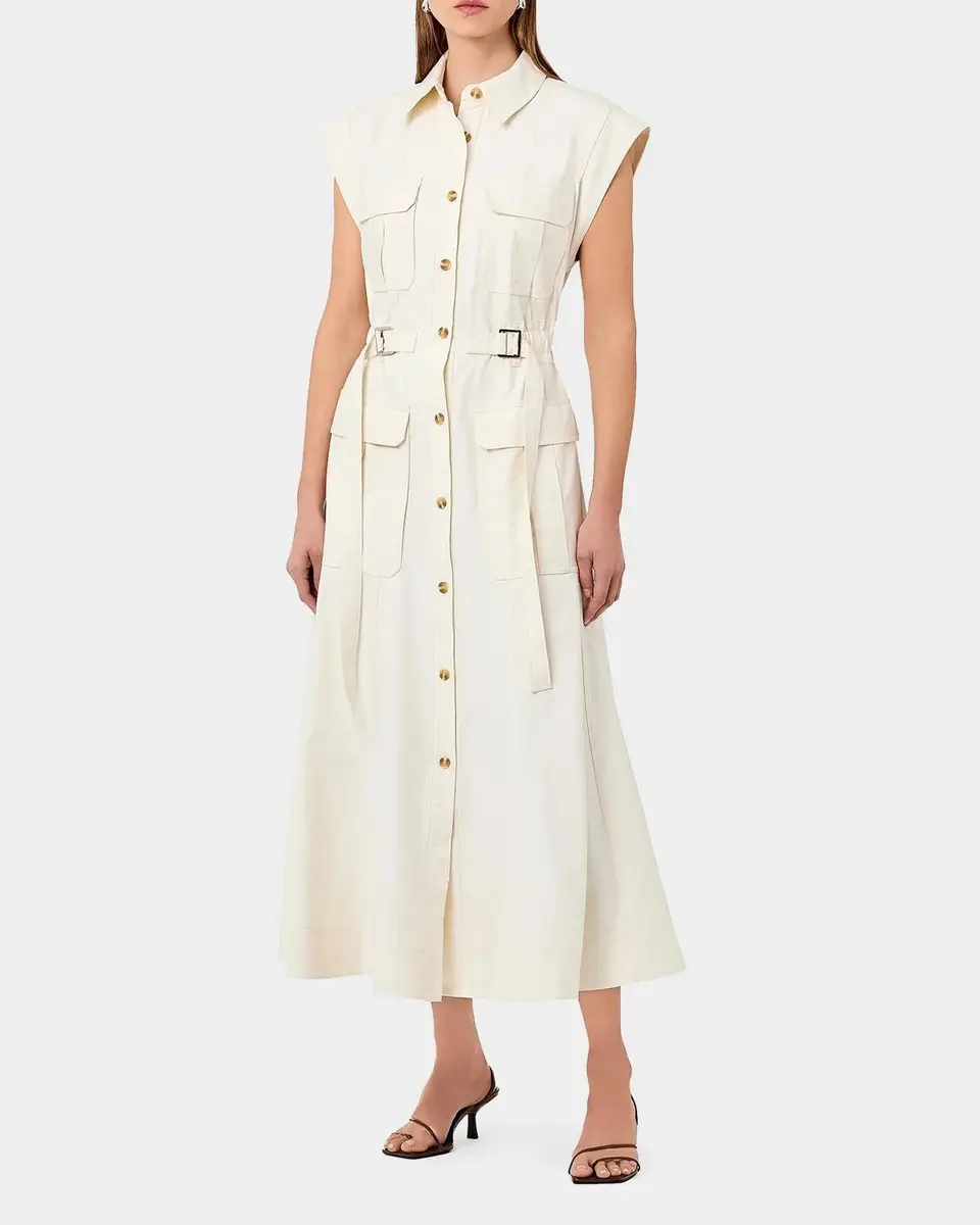 NICHOLAS Romina Striata-Print Utility Midi Dress | Thumbnail 2 NICHOLAS Romina Striata-Print Utility Midi Dress | Thumbnail 2