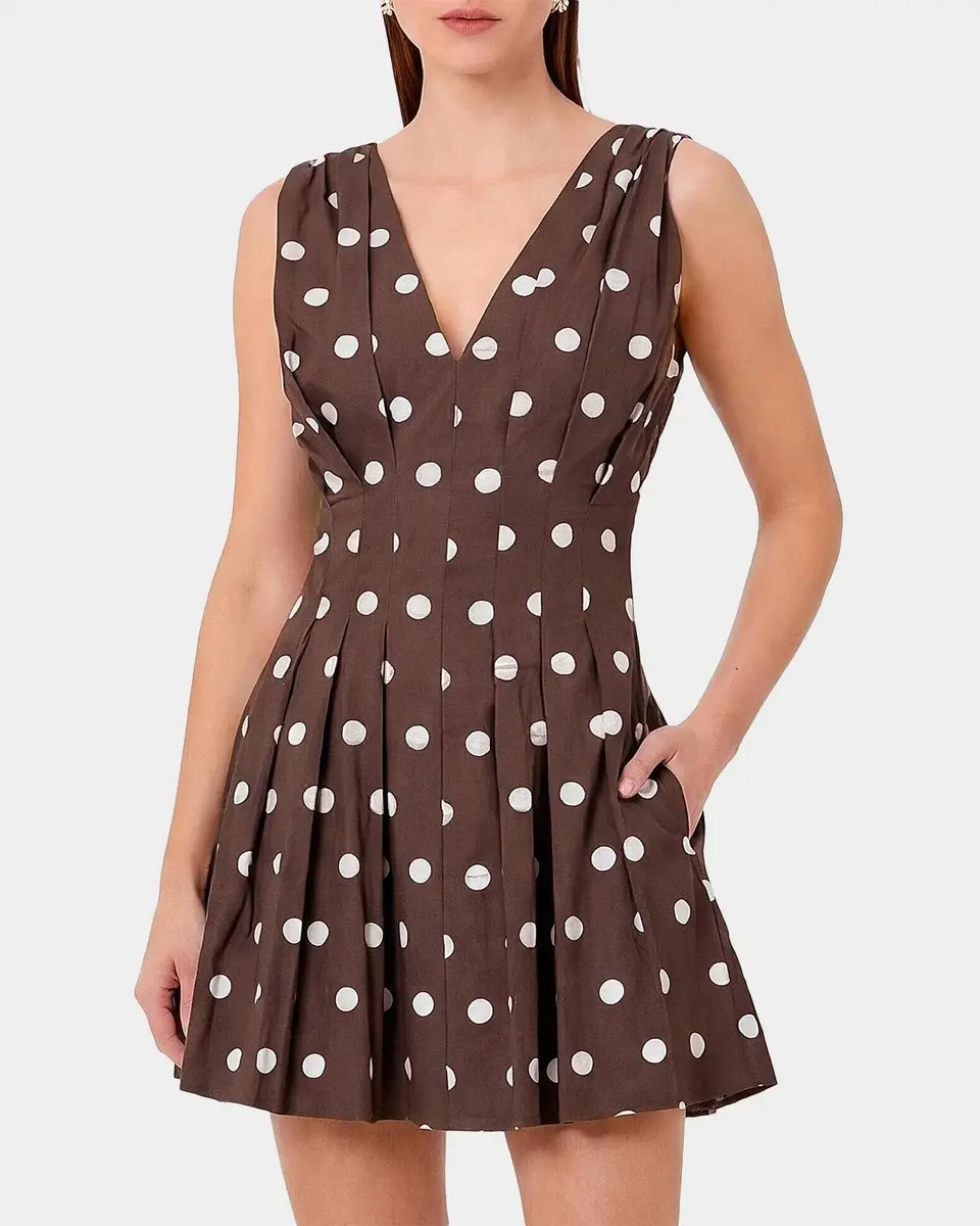 NICHOLAS Elvira Pleated Floral-Print Mini Dress | Thumbnail 3