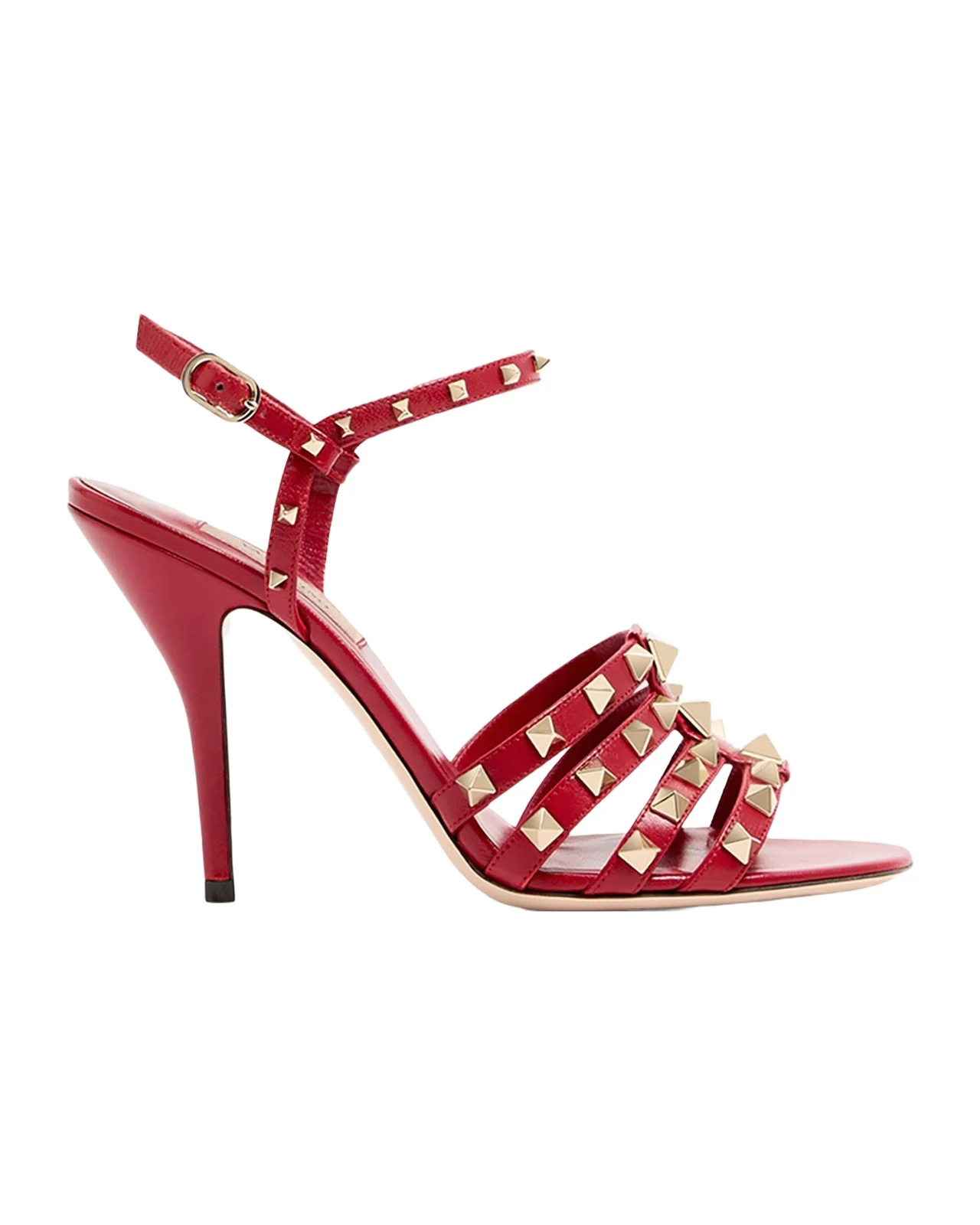 Valentino Garavani 100mm Rockstud Leather Ankle-Strap Sandals