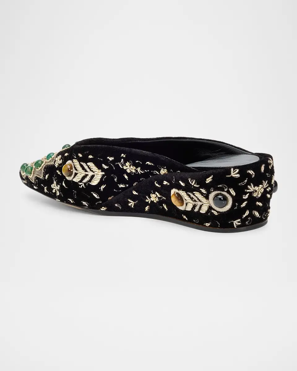Zimmermann Atelier Embellished Velvet Mules | Thumbnail 2 Zimmermann Atelier Embellished Velvet Mules | Thumbnail 2
