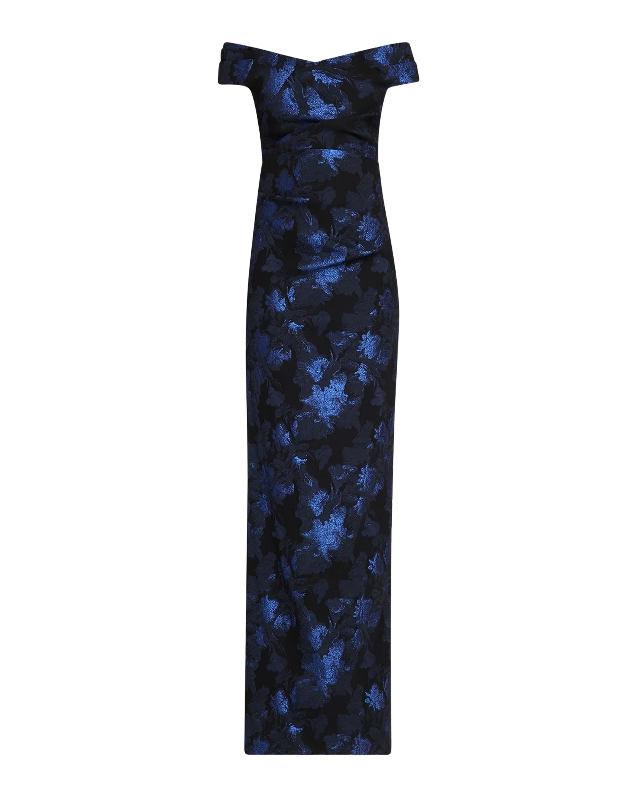 Off-Shoulder Metallic Jacquard Column Gown Off-Shoulder Metallic Jacquard Column Gown