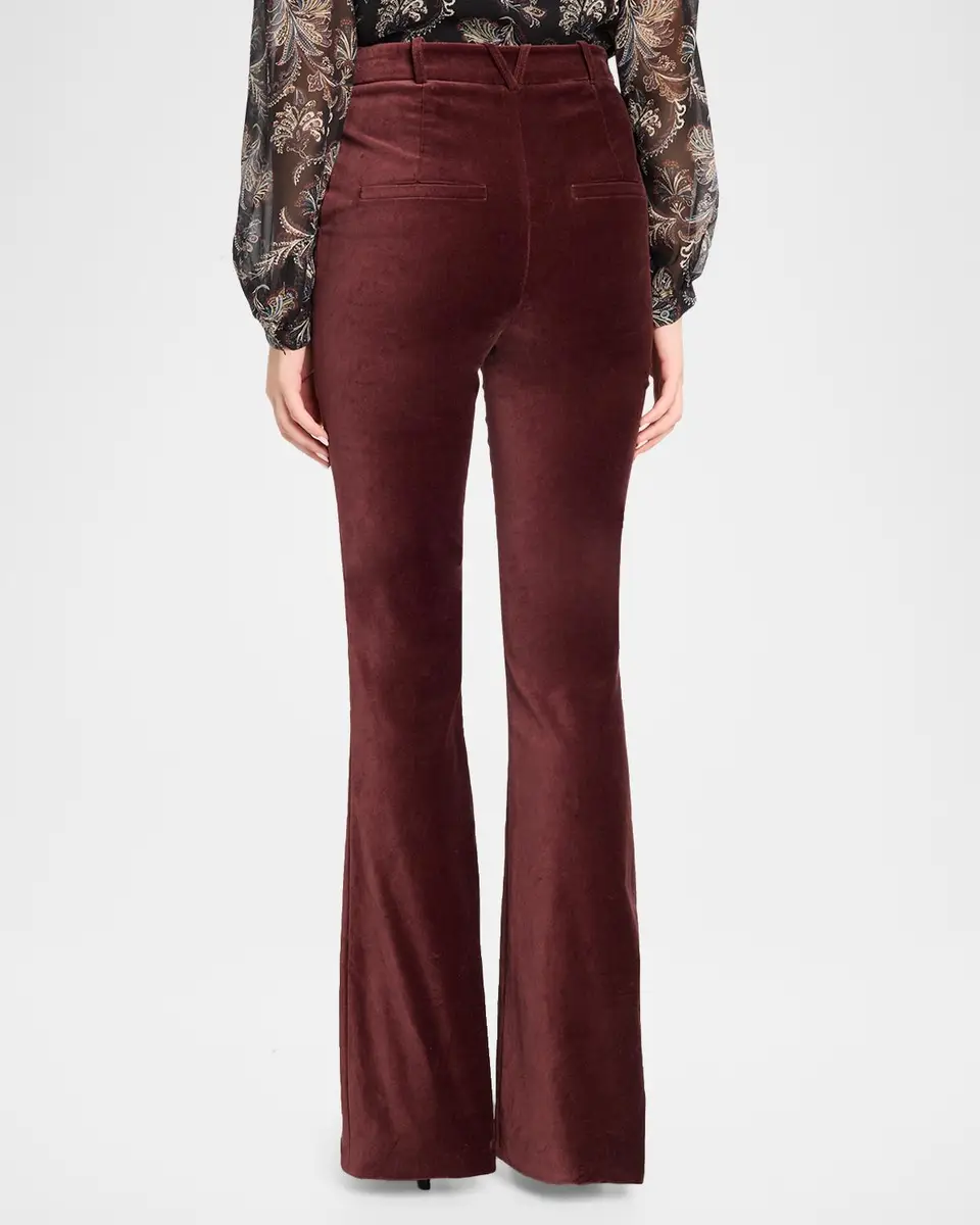 Veronica Beard Gracie Velvet High-Rise Flare Pants | Thumbnail 3 Veronica Beard Gracie Velvet High-Rise Flare Pants | Thumbnail 3
