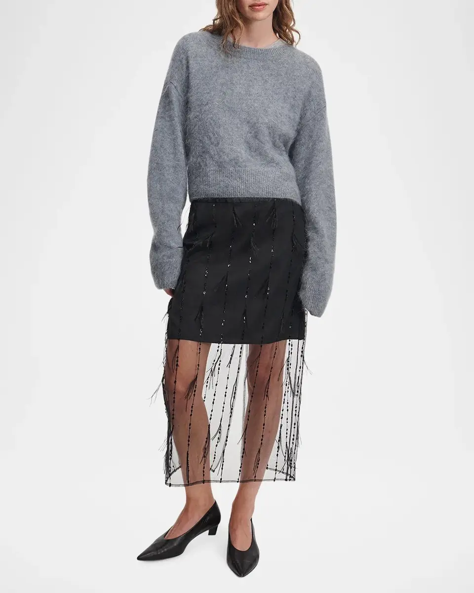 rag & bone Geena Feather-Trim Organza Skirt | Thumbnail 2 rag & bone Geena Feather-Trim Organza Skirt | Thumbnail 2