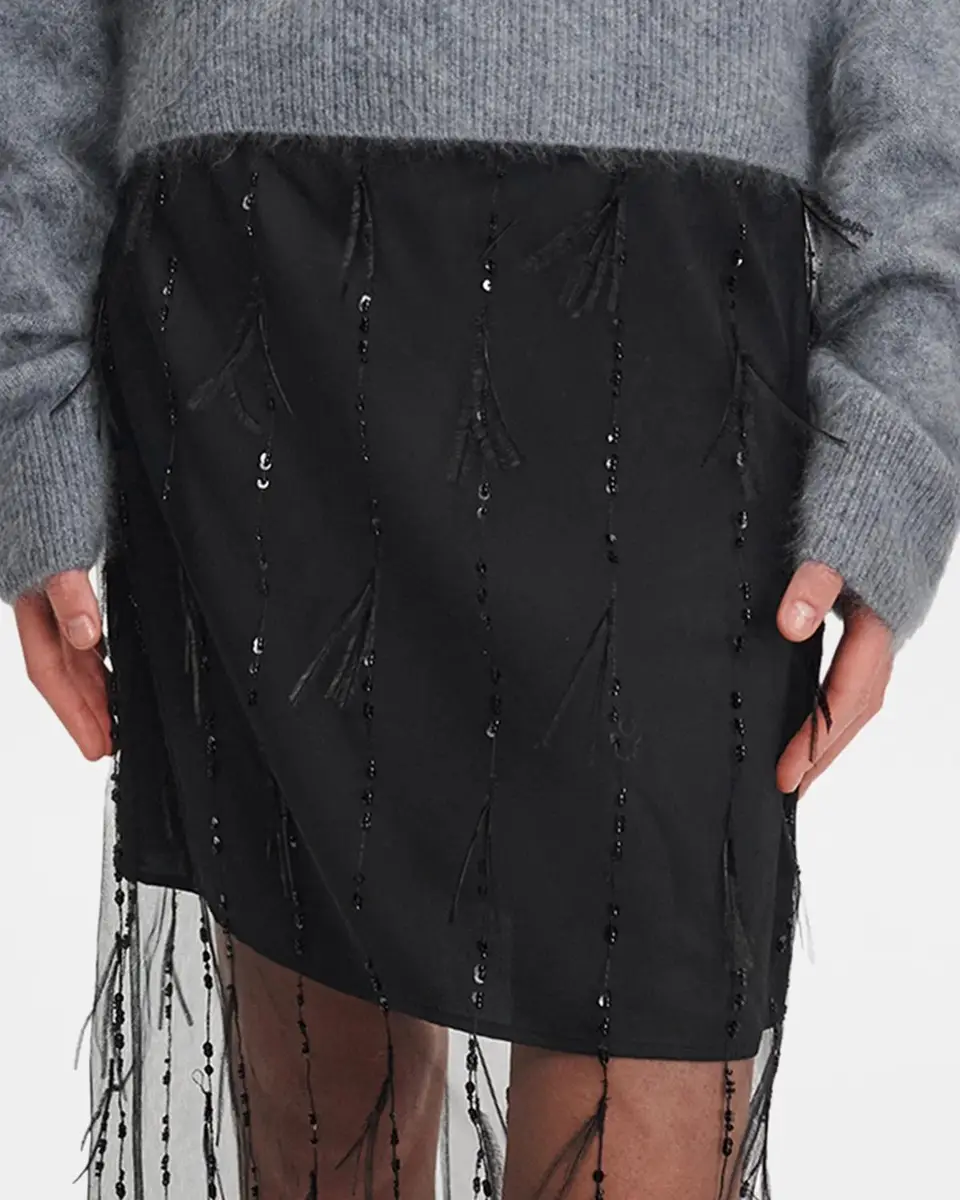 rag & bone Geena Feather-Trim Organza Skirt | Thumbnail 4 rag & bone Geena Feather-Trim Organza Skirt | Thumbnail 4